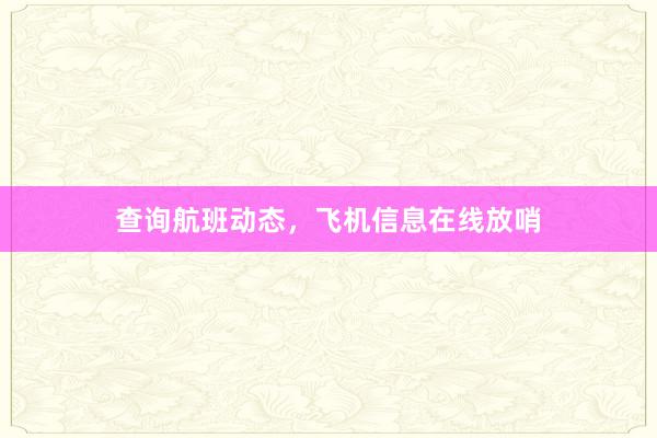 查询航班动态，飞机信息在线放哨